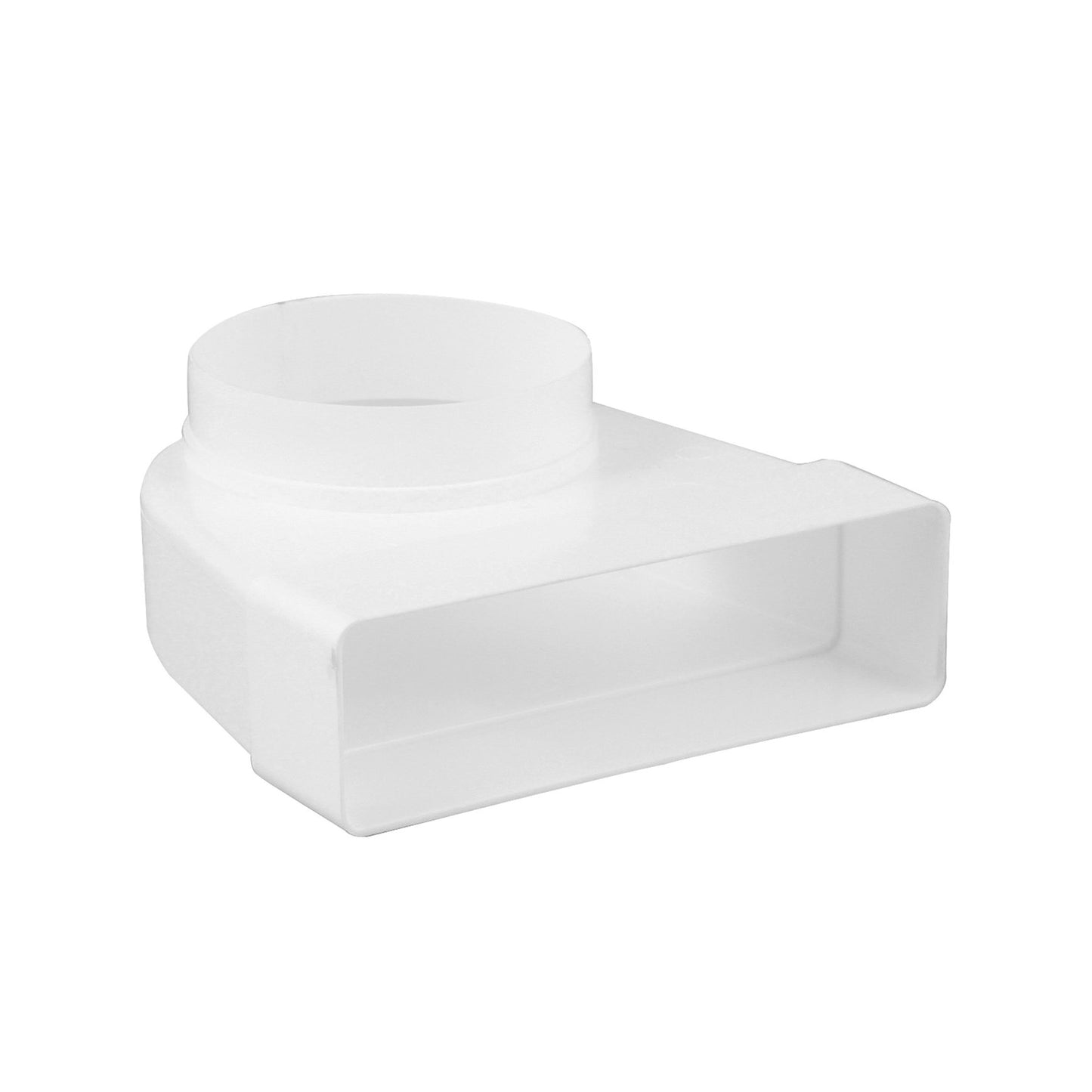 Nedco transition piece for kitchen ventilation, socket x spigot, angled, Ø 125 mm / 204 x 60 mm