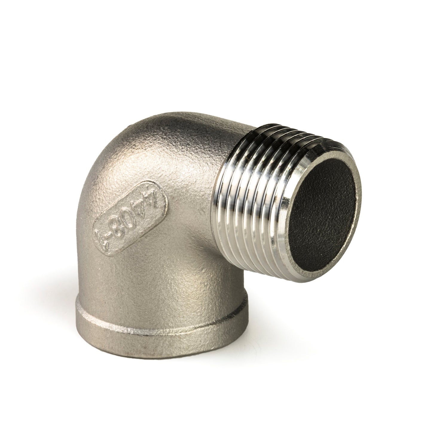 Elbow 90°, stainless steel, "lost wax", female thread x male thread, BSP ¼"
