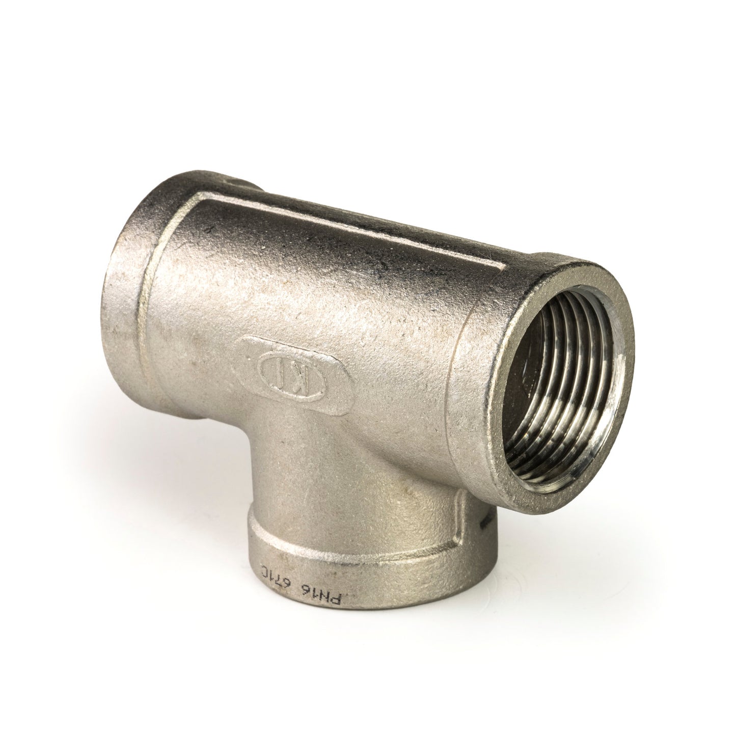 T-piece 90°, stainless steel, "lost wax", 3x female thread, BSP ¼"