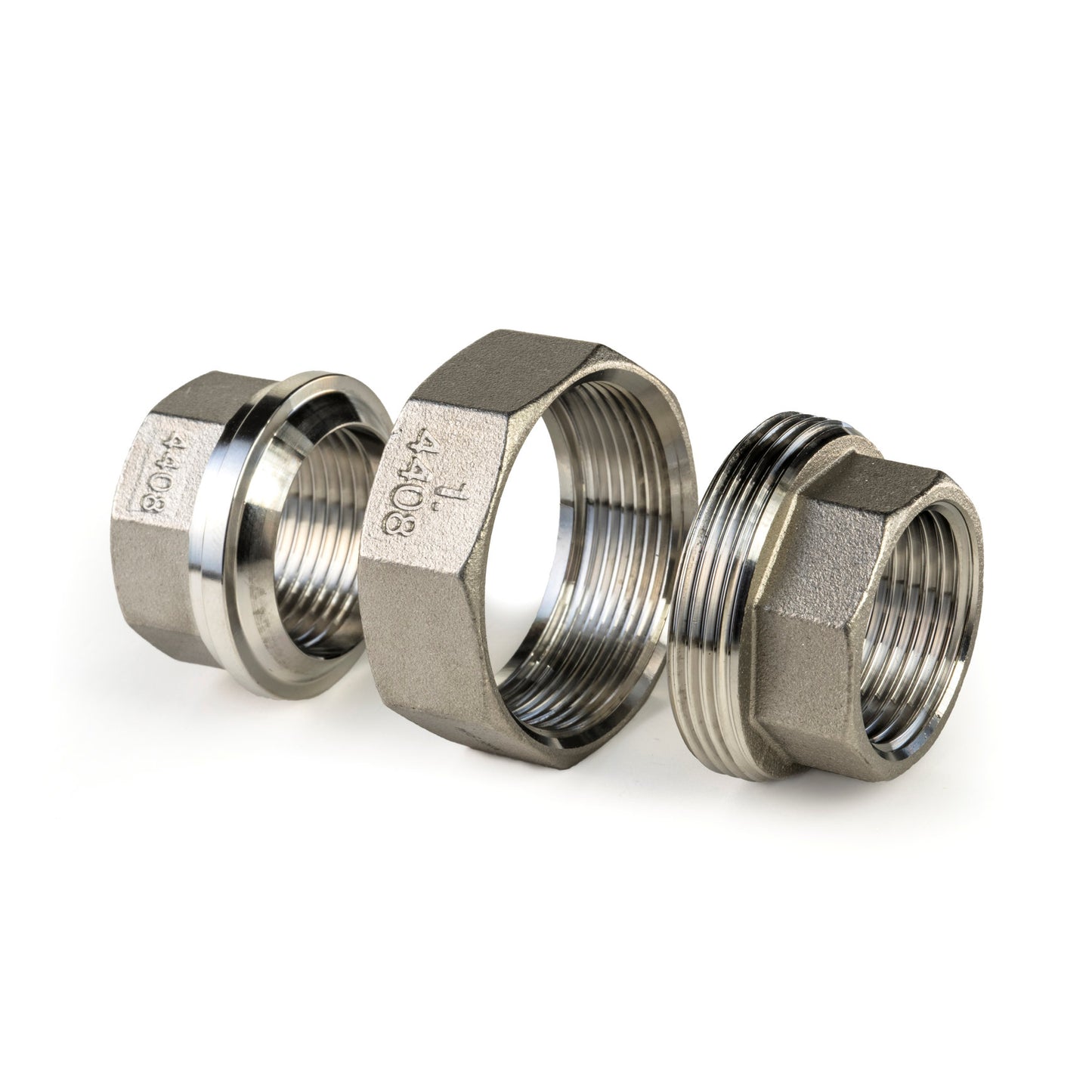 Coupling, conical, stainless steel, "lost wax", 2x female thread, BSP ½"