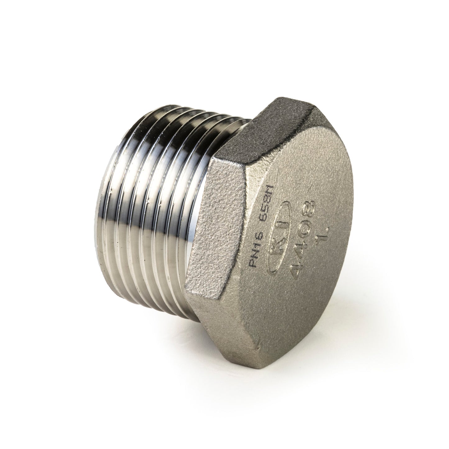 Plug, conical, 6-sided, stainless steel, "lost wax", 1x male thread, BSP ¼"