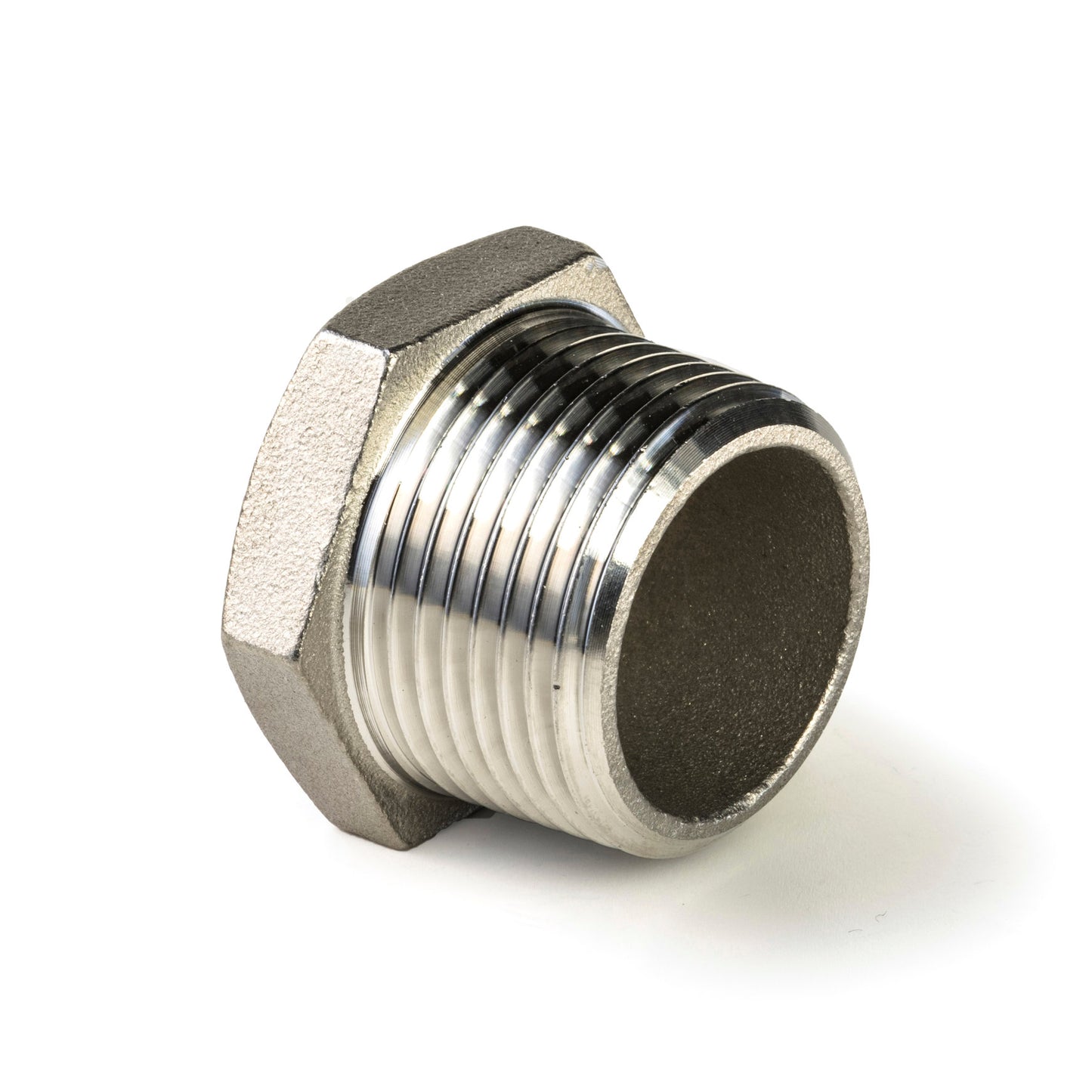 Plug, conical, 6-sided, stainless steel, "lost wax", 1x male thread, BSP ¼"