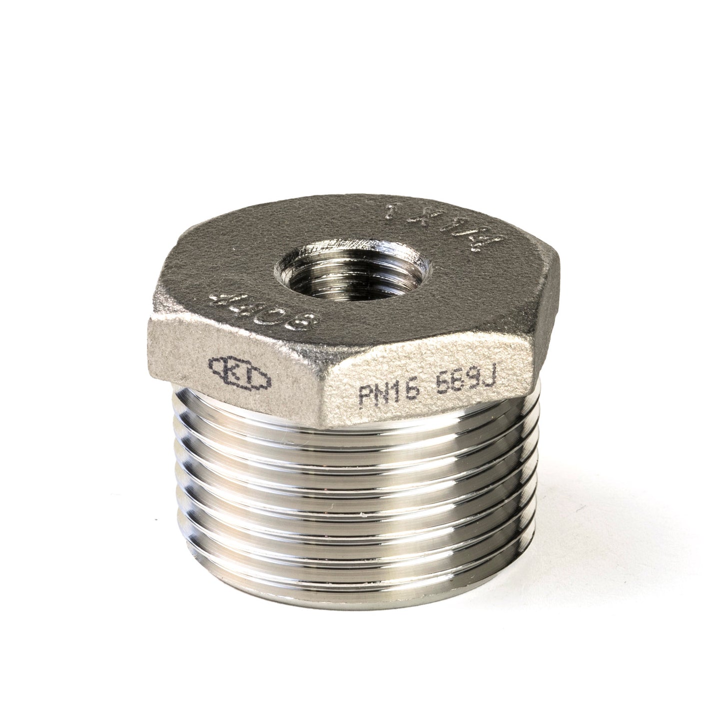 Reducing ring, stainless steel, "lost wax", male thread x female thread, BSP ½" x 3/8"