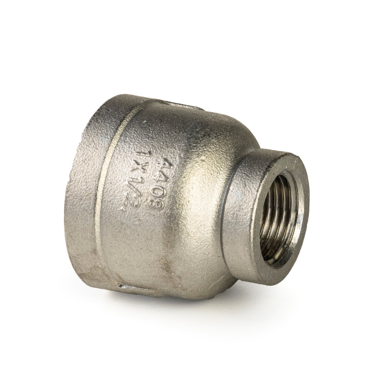 Reducing socket, stainless steel, "lost wax", 2x female thread, BSP ¾" x ½"