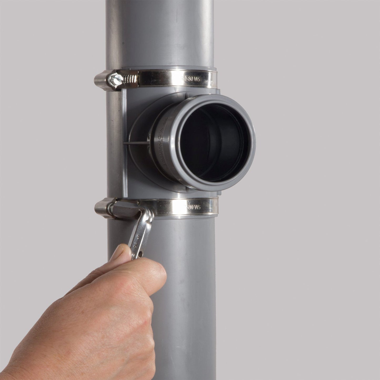Airfit branch saddle set, incl. seal rubber and 2 stainless steel hose clamps, grey, 110 x 90 mm