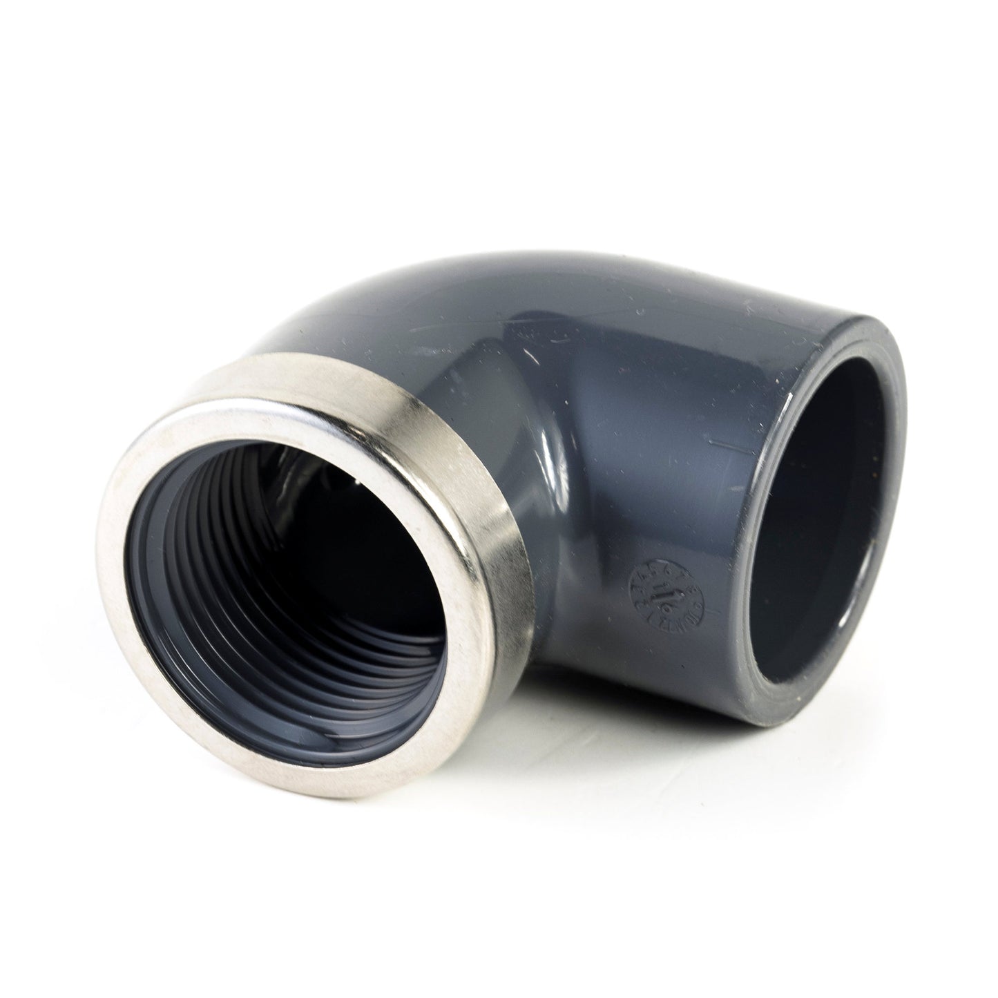 VDL elbow 90°, PVC, internal glue x female thread, 16 bar, 50 mm x 1½", with reinforcement ring