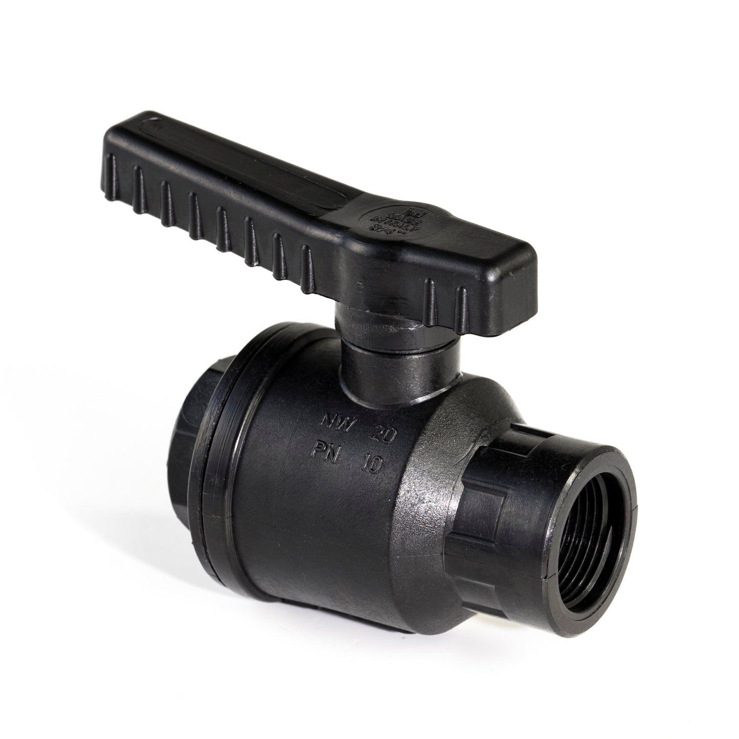 BD ball valve, PP, 2x female thread, ¾"