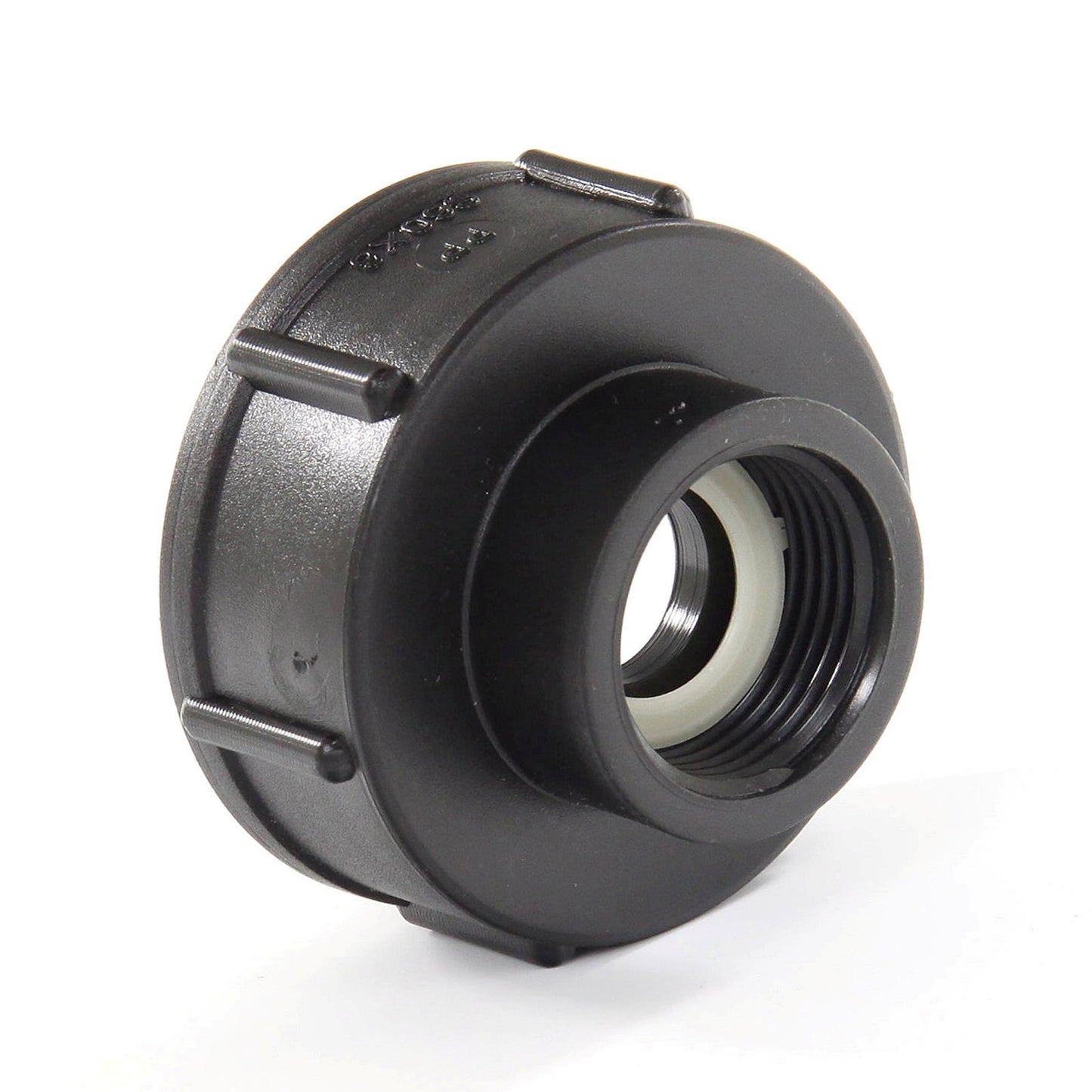 BD IBC adapter, PP, EPDM, type FF, black, 2x female thread, S60 - 6 x 1"