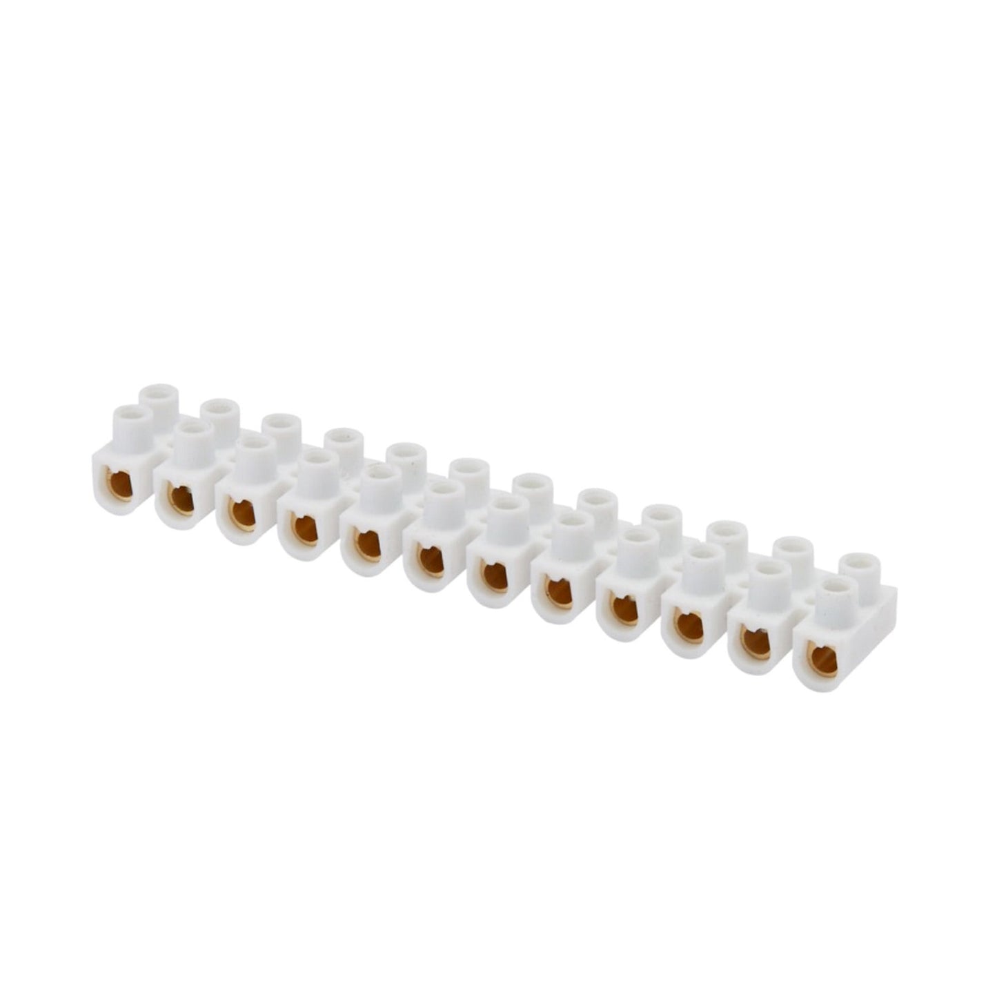 Cable connector strip, PP, white, 12 clamps, 1 - 2,5 mm²