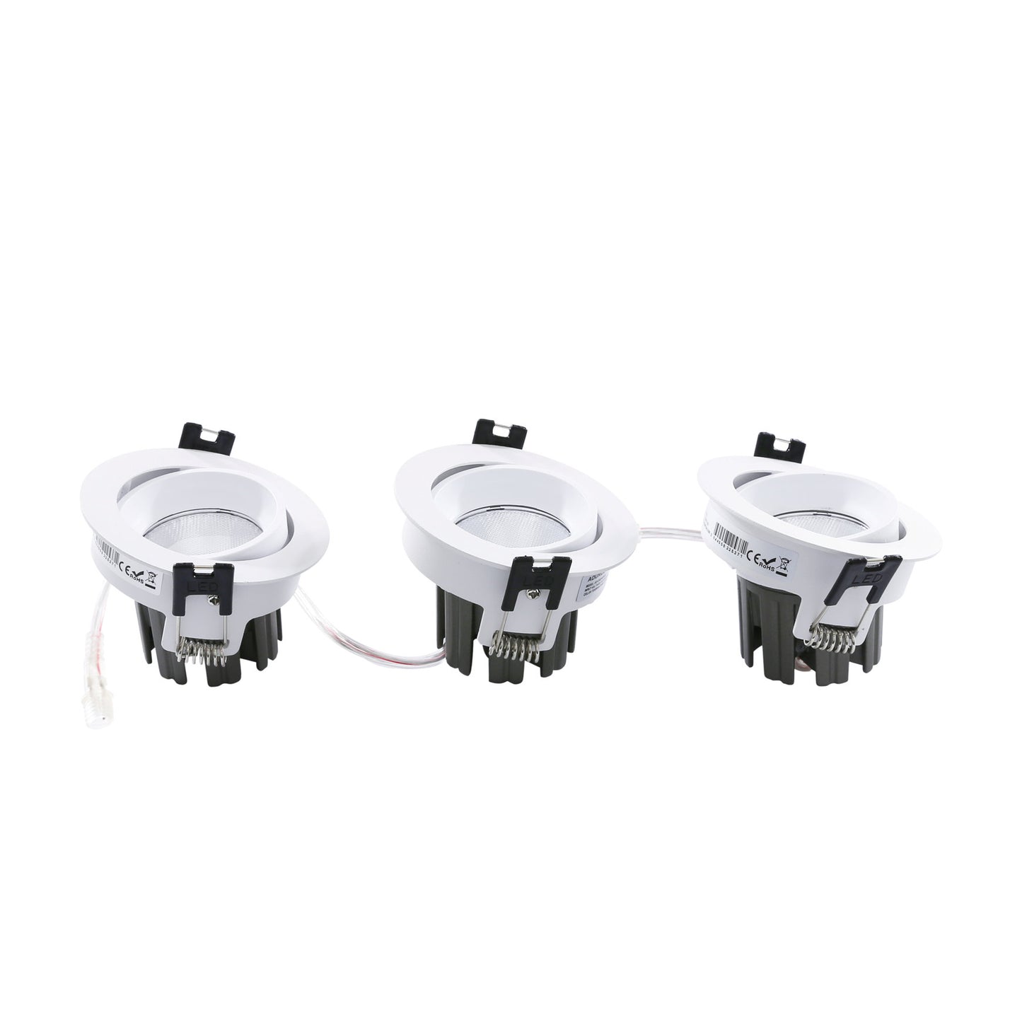 Adurolight® recessed LED spotlight set, Mona, dimmable, 15 W, 2700 K