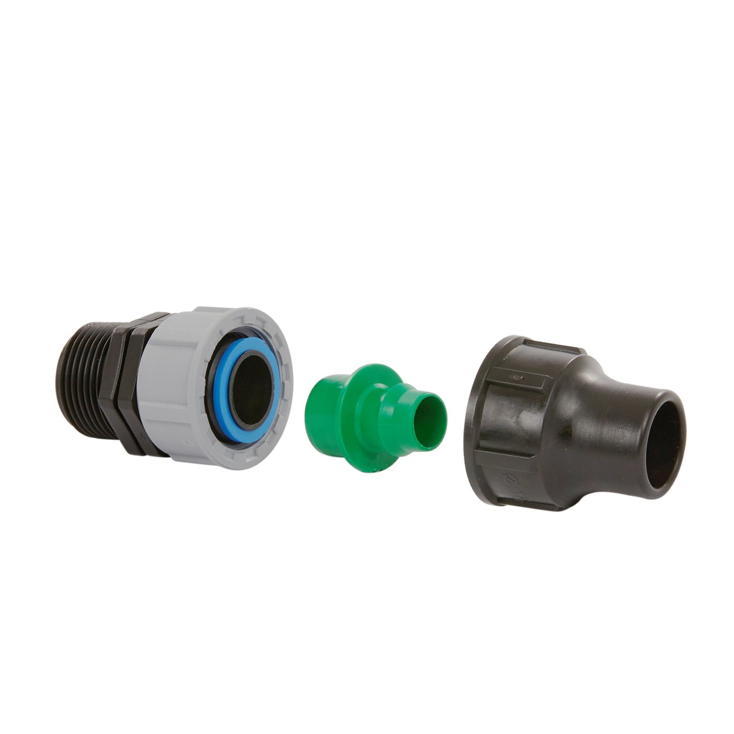 Palaplast coupling, clamp x union nut, 16 mm x ¾"
