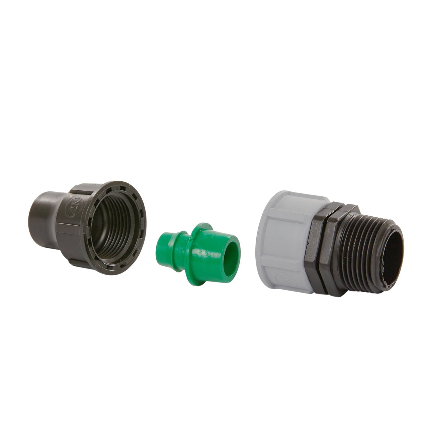 Palaplast coupling, clamp x union nut, 16 mm x ¾"