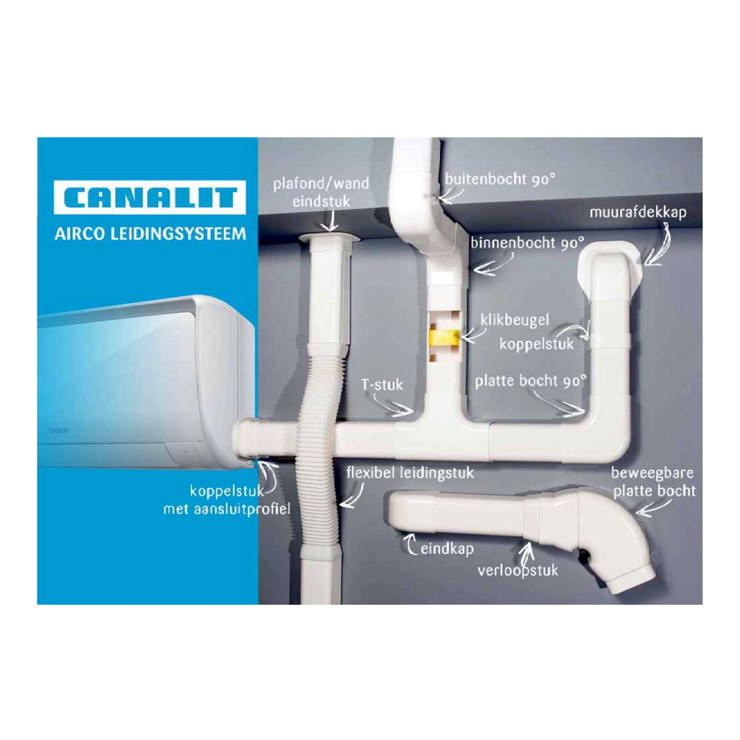 Canalit internal corner for duct trunking, PVC, 90 x 65 mm, white