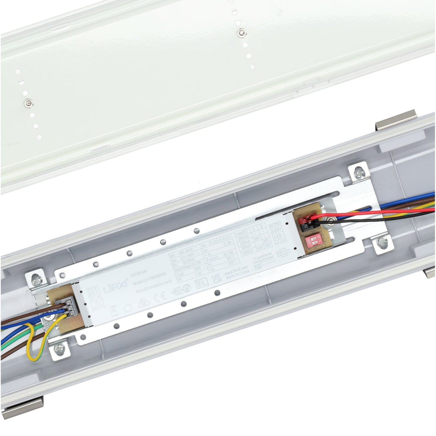 Adurolight® Quality Line LED fixture, splashproof, Dave 3.0, 150 cm, 28 - 49W, 7500 lm, 4000K