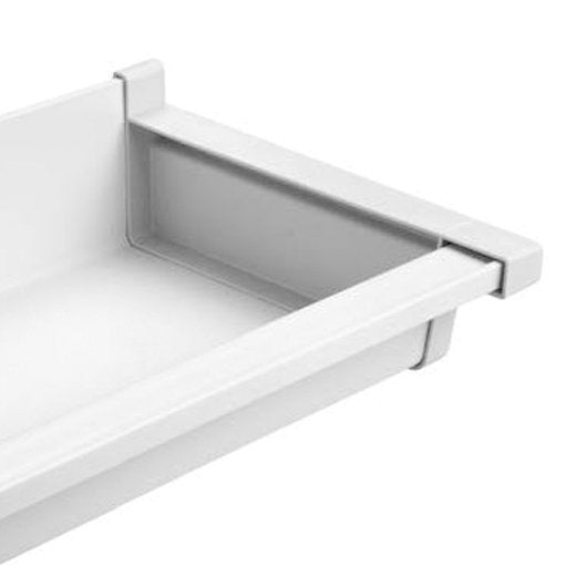 Rawinso end piece for box gutter, PP, light grey, RAL 7035, right, 170 mm