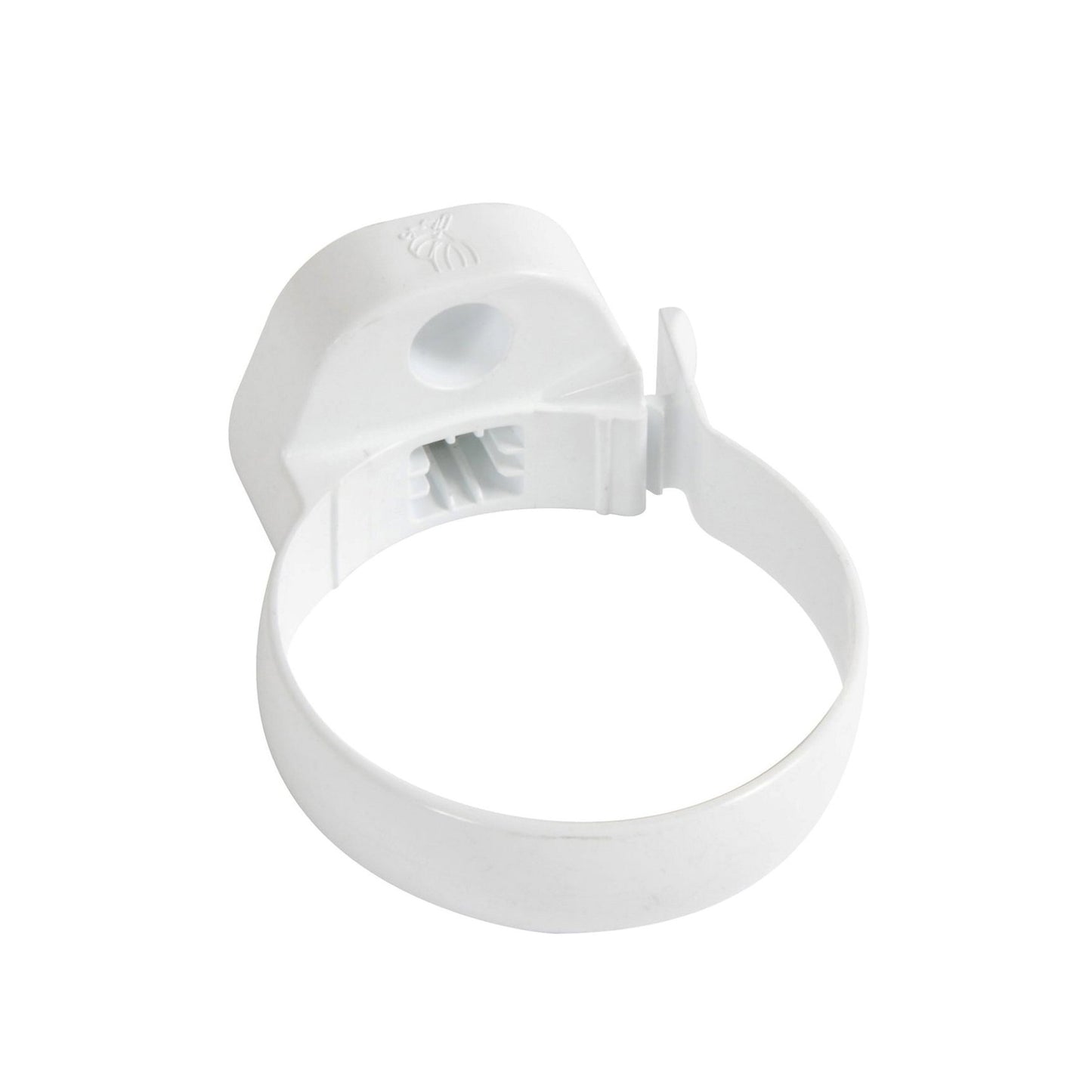 Nicoll rainwater downpipe bracket, PVC, white, RAL 9010, 80 mm