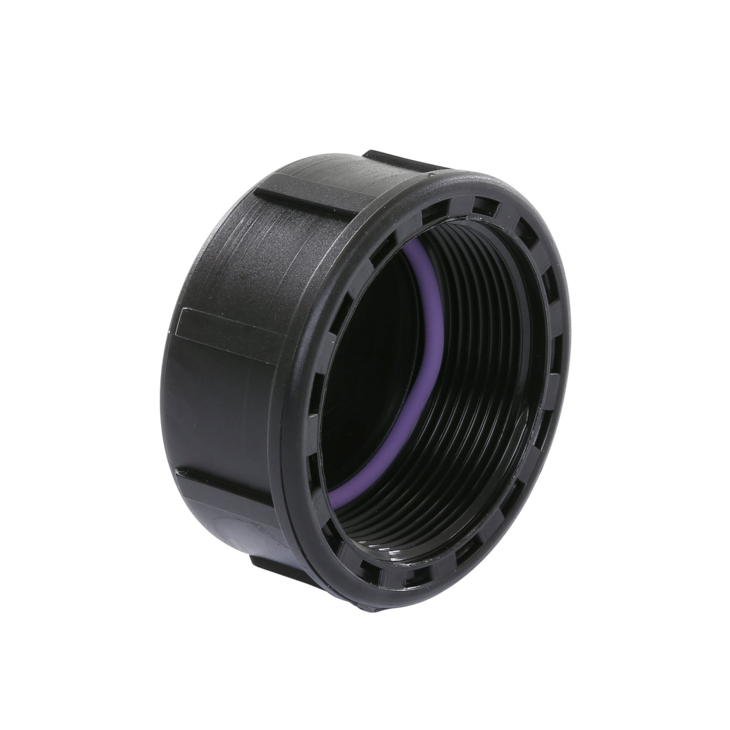 Self-Seal end cap with rim, PP, 1x female thread, 6 bar, ¾"