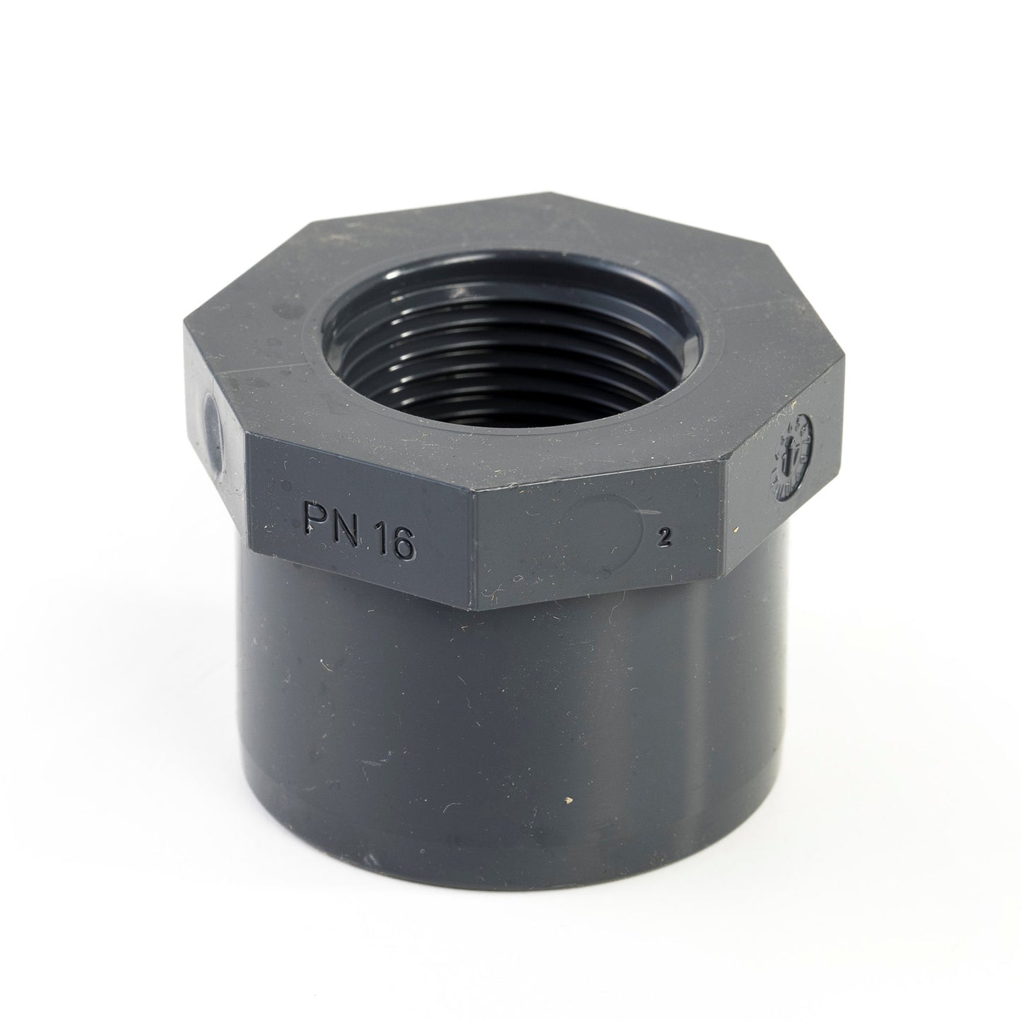 VDL threaded insert ring, PVC, external glue x female thread, 16 bar, type A, 50 mm x 1"