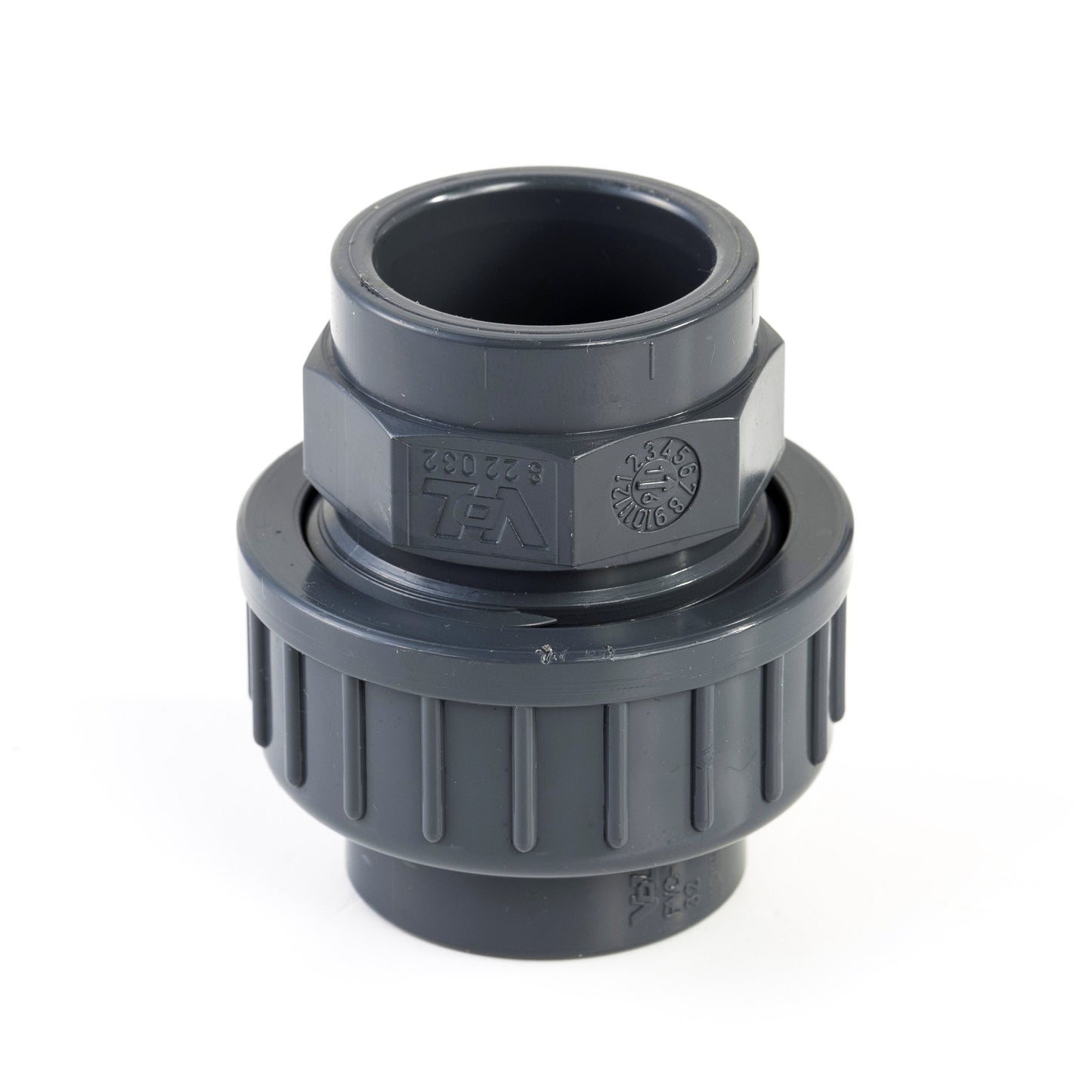 VDL 3-piece coupling, PVC, 2x internal glue, 16 bar, 40 mm, type A