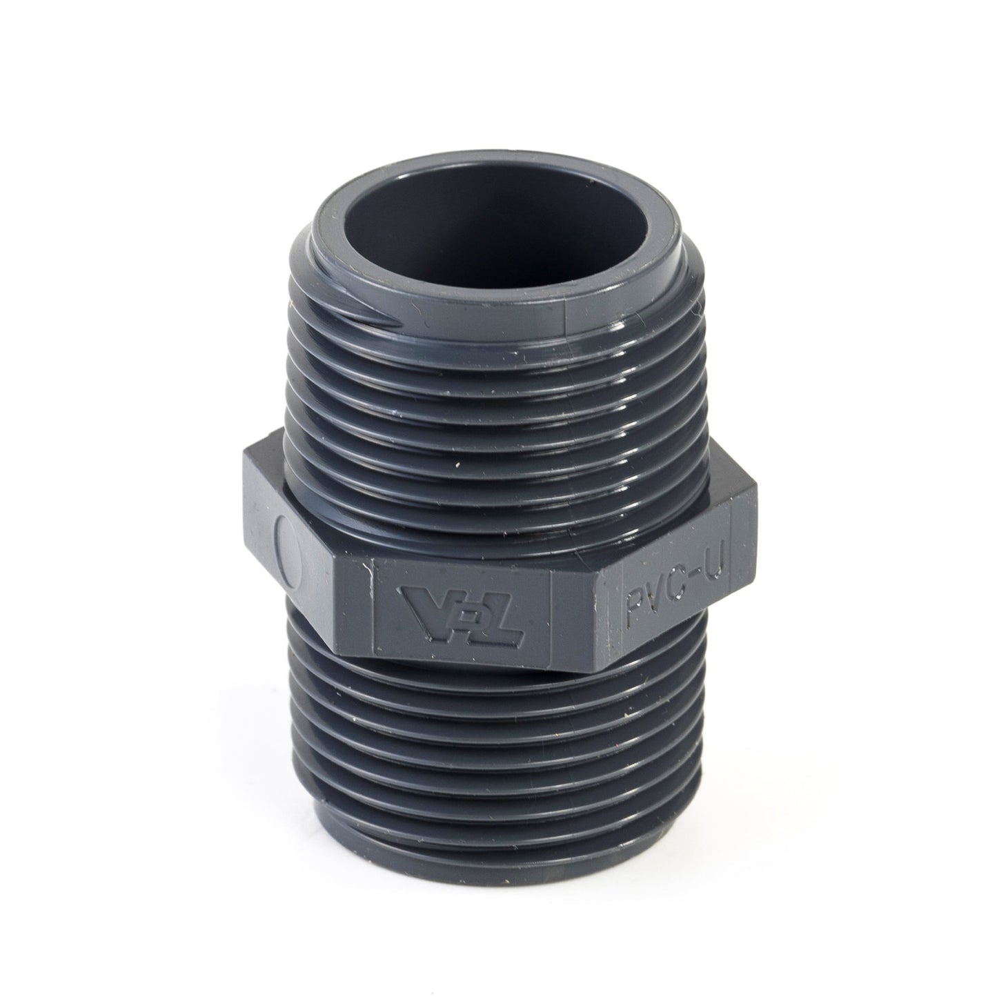 VDL double nipple, PVC, 2x male thread, 16 bar, ¾"
