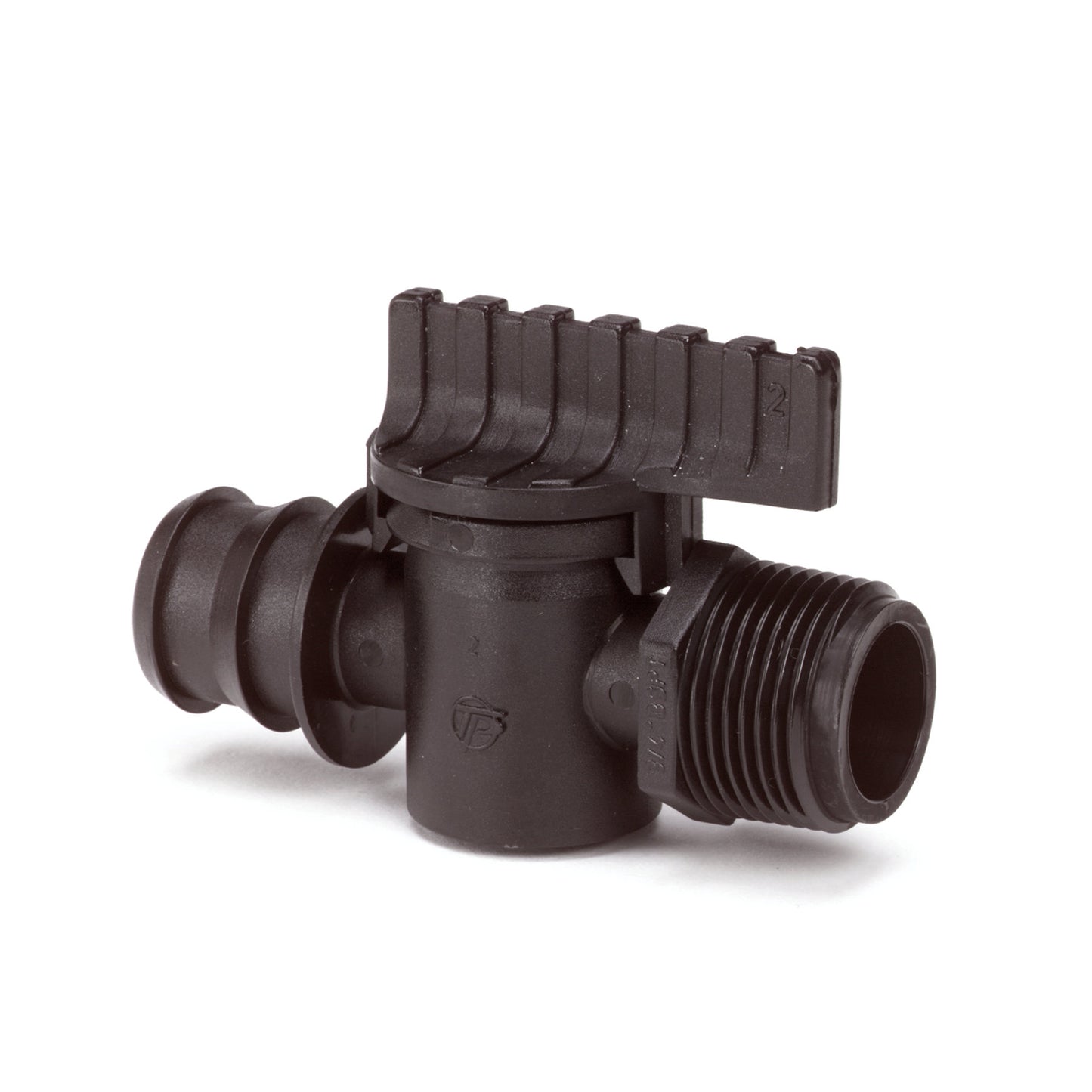 Valve, PP, male thread x hose barb, ¾" x 16 mm