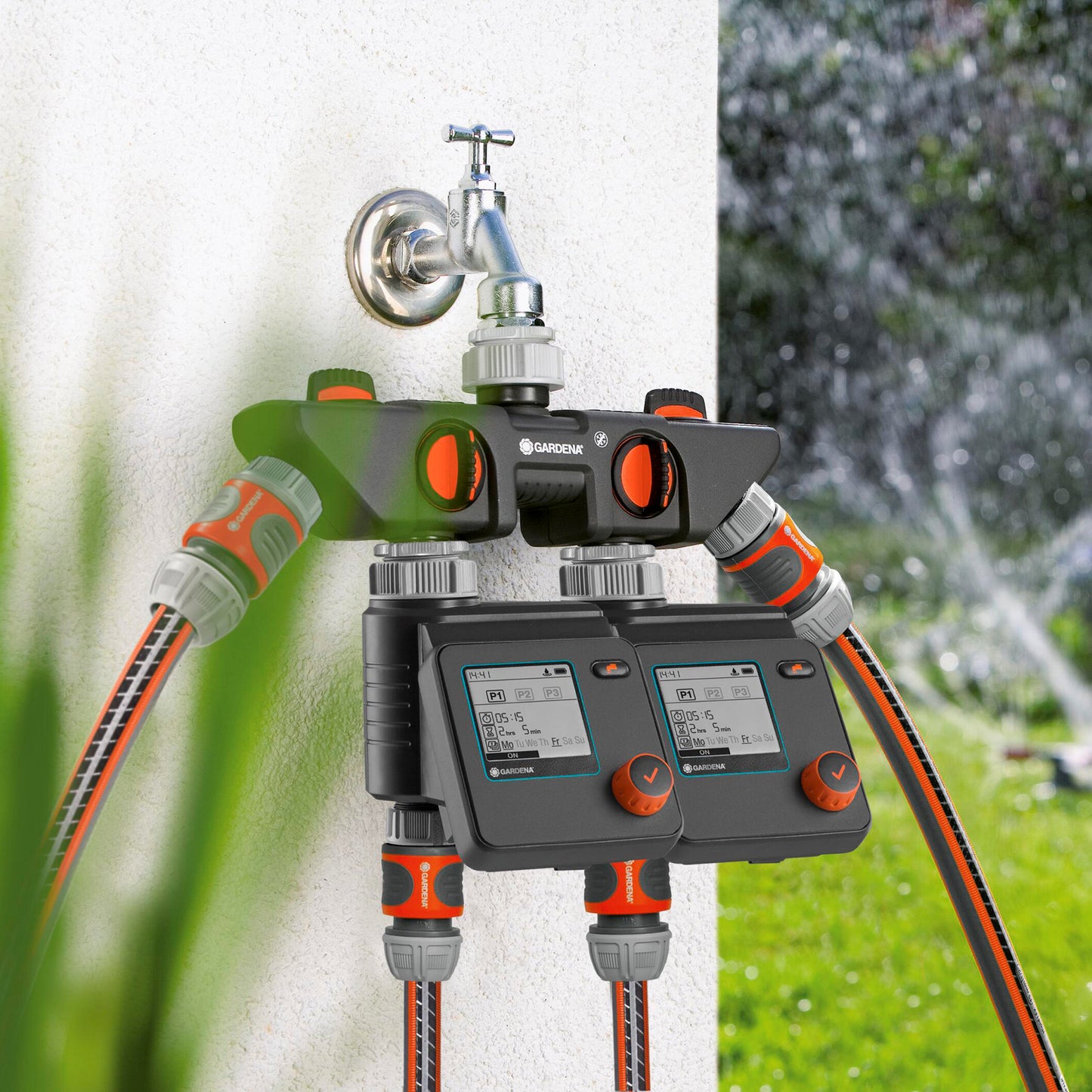 Gardena 4-way water distributor for ¾" and 1" taps, type 8194