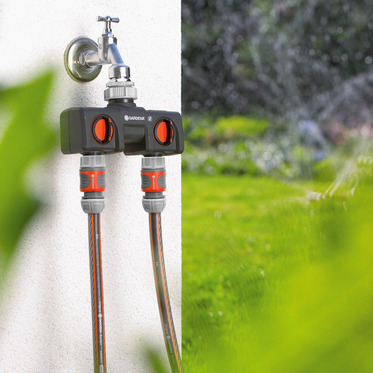 Gardena 2-way water distributor for ¾" and 1" taps, type 8193