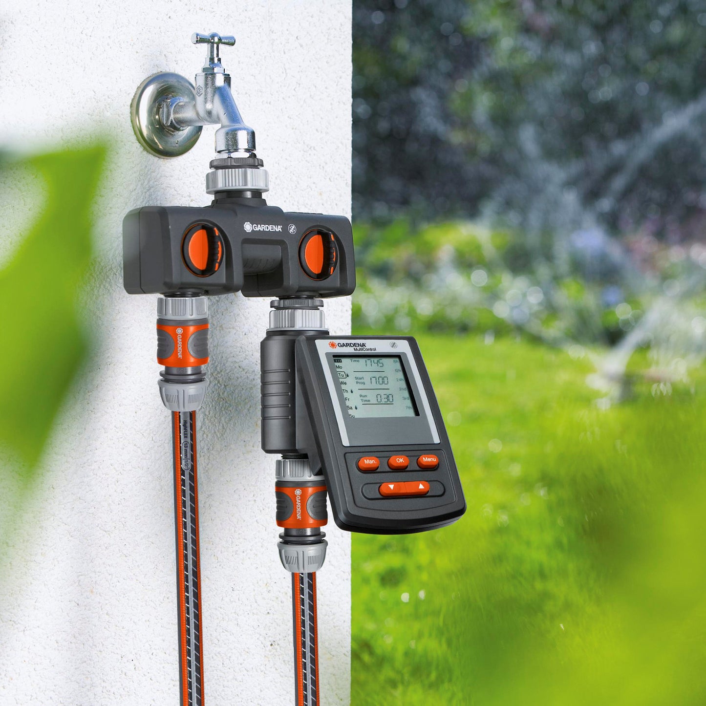 Gardena 2-way water distributor for ¾" and 1" taps, type 8193