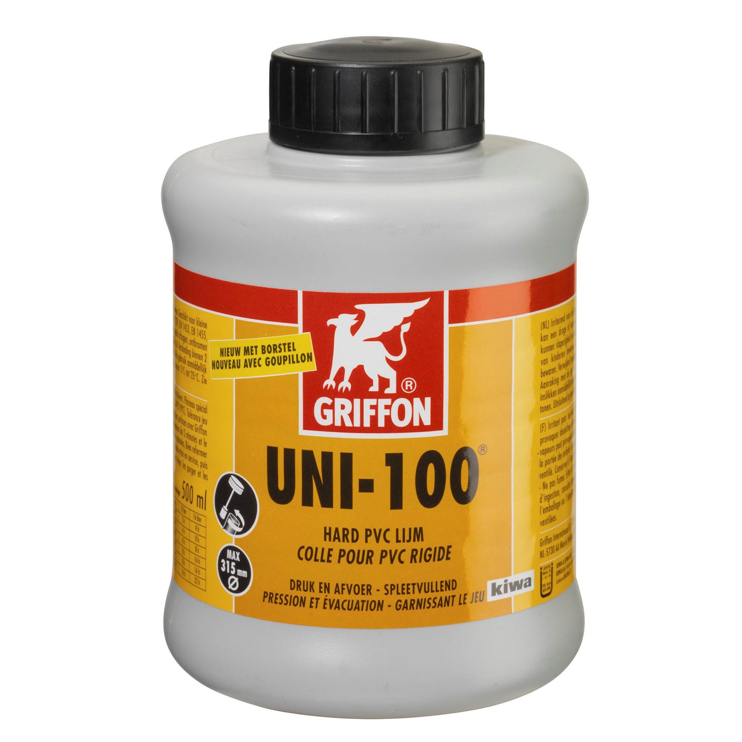 Griffon rigid PVC glue, Uni-100, 500 ml can