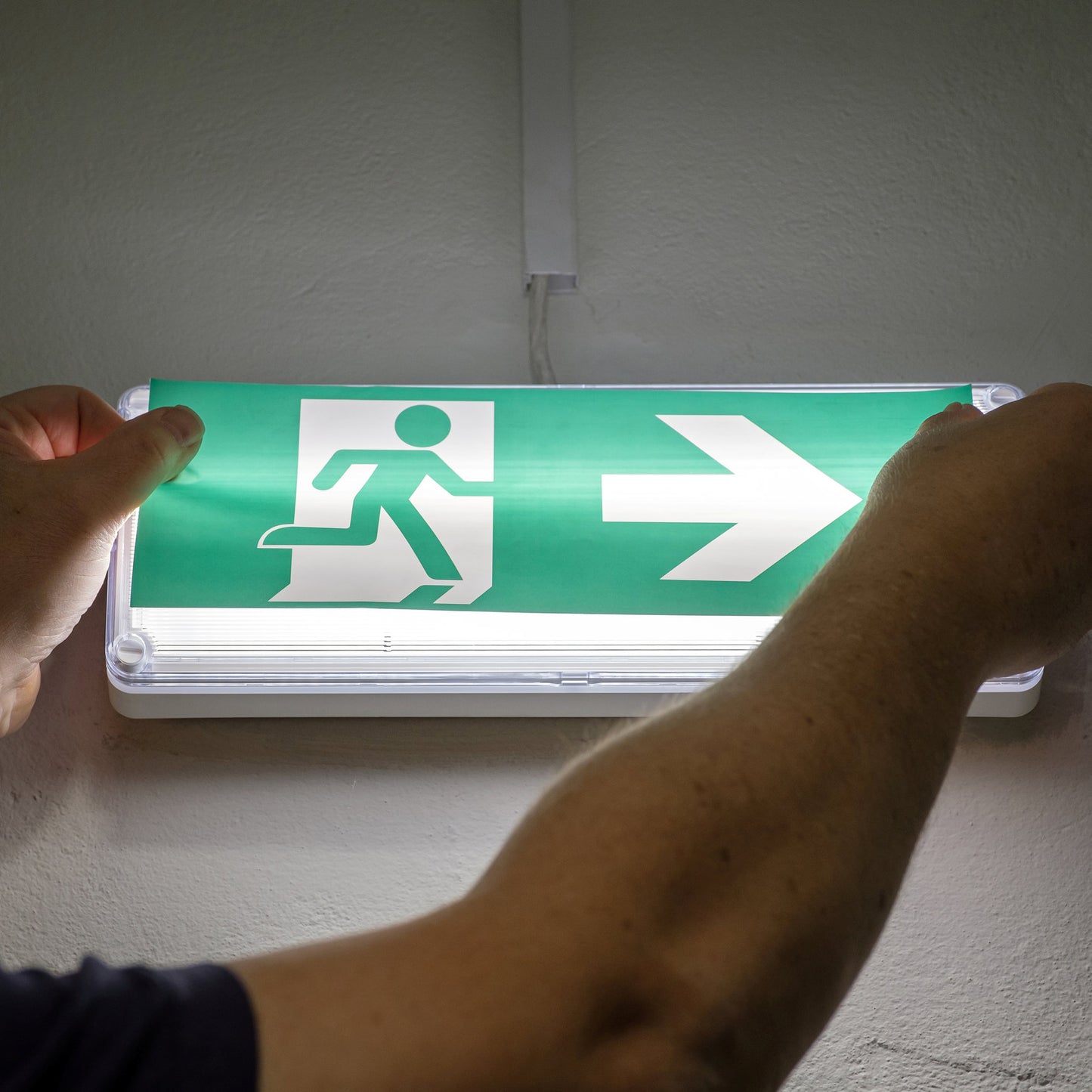 Adurolight® emergency exit pictogram sticker, PVC, right arrow
