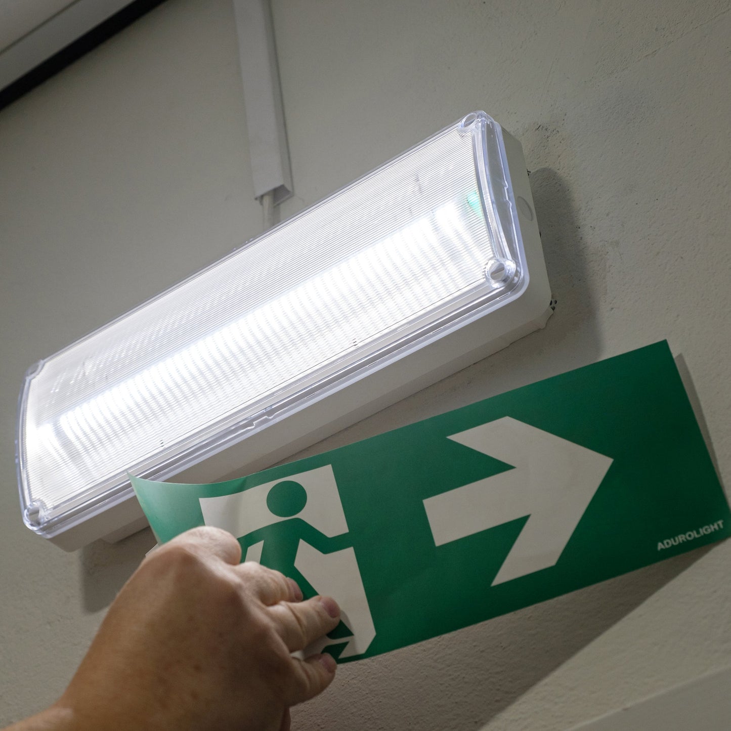 Adurolight® emergency exit pictogram sticker, PVC, right arrow