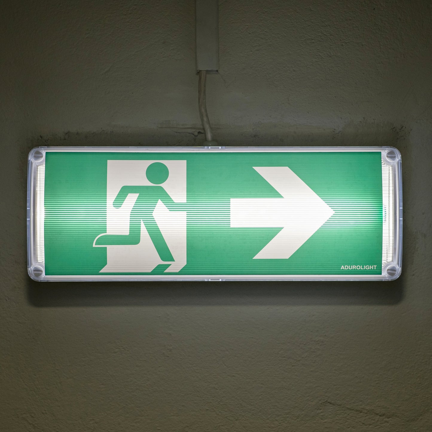 Adurolight® emergency exit pictogram sticker, PVC, right arrow