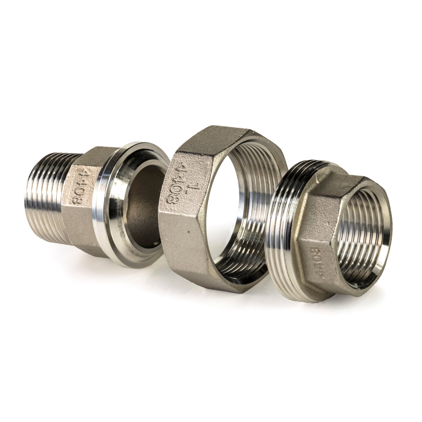 Coupling, conical, stainless steel, "lost wax", female thread x external thread, BSP ¾"