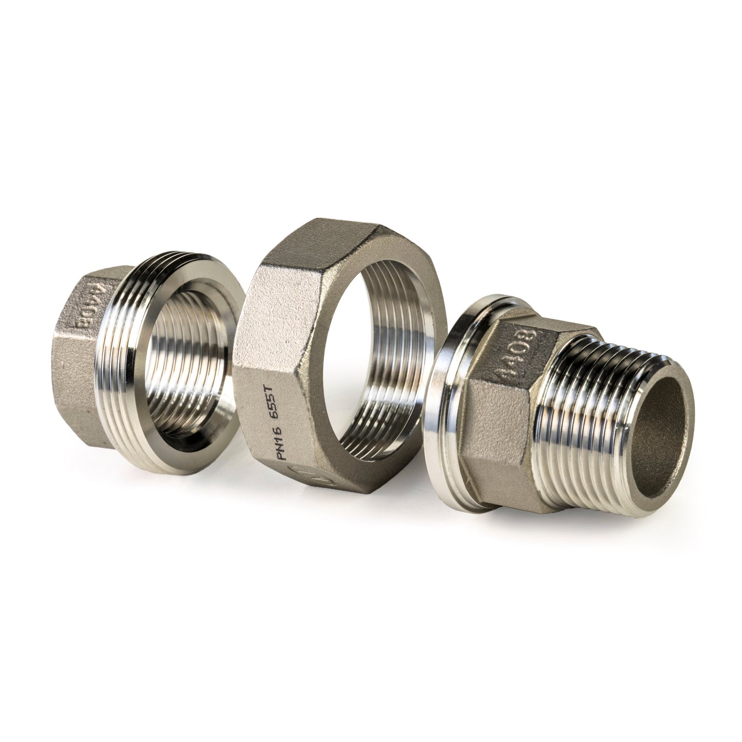Coupling, conical, stainless steel, "lost wax", female thread x external thread, BSP ¾"
