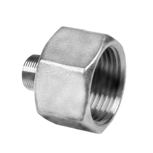 Stainless steel reducing ring, "lost wax", male thread x female thread, BSP 3/8" x ½"