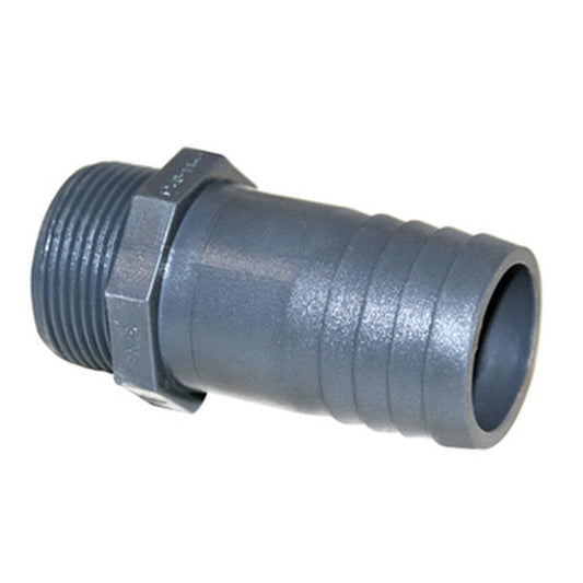 Pimtas threaded hose barb, PVC, 1x male thread, 16 bar, 63 mm x 2"