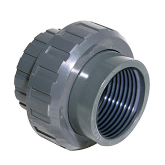 Pimtas 3-piece coupling, PVC, internal glue x female thread, EPDM, 16 bar, 50 mm x 1½"