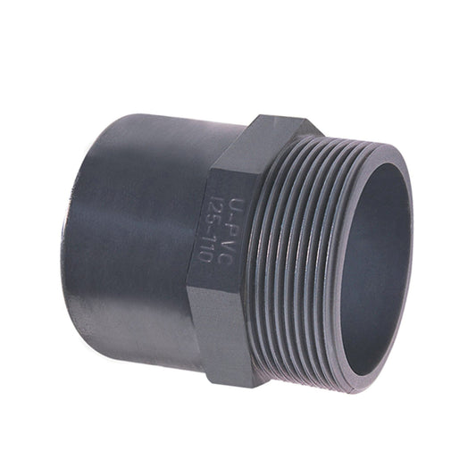 Pimtas threaded socket, PVC, internal/external glue x male thread, 16 bar, 63/75 mm x 2"