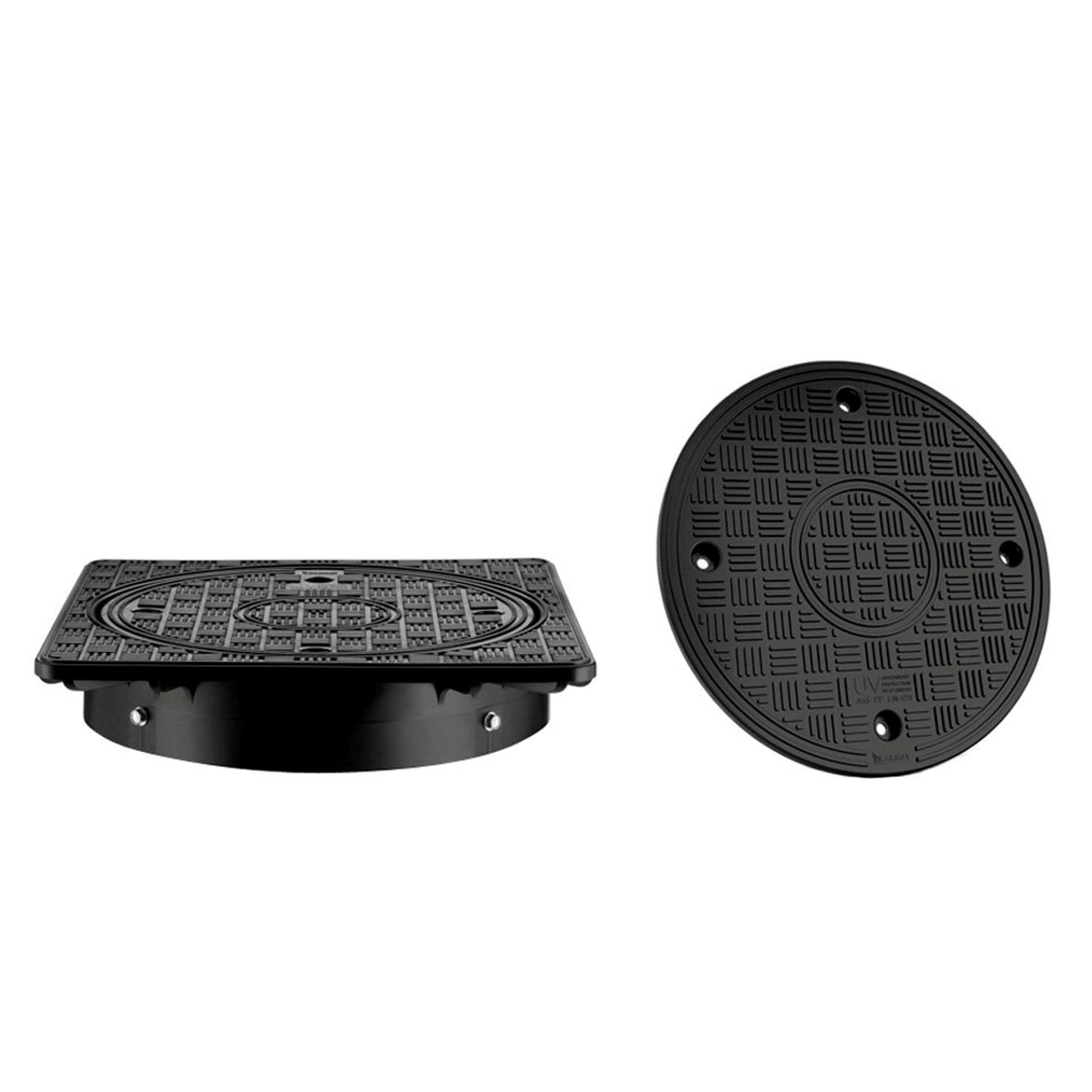Karmat pit cover, PP, square, 365 x 365 mm, with closed lid, 315 mm