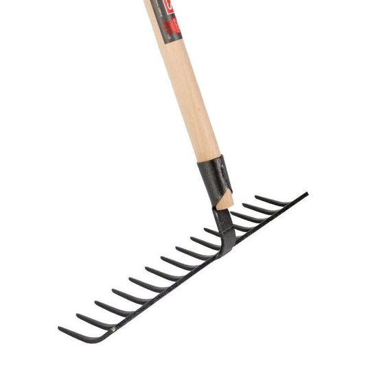 Talen Tools garden rake, heavy, forged steel, 14 teeth, handle length 160 cm