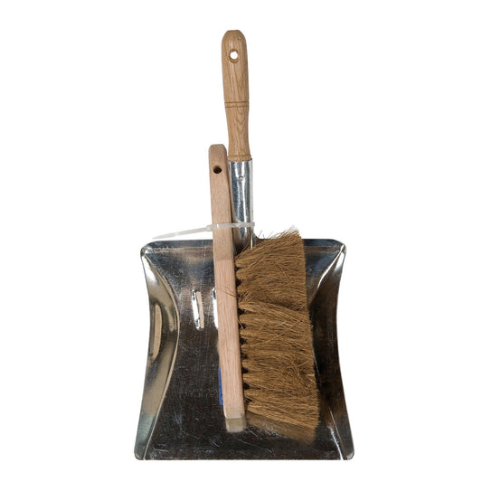 Talen Tools dustpan and brush, steel/wood, coconut hair, dustpan 220 x 230 mm, brush 5 x 29 cm