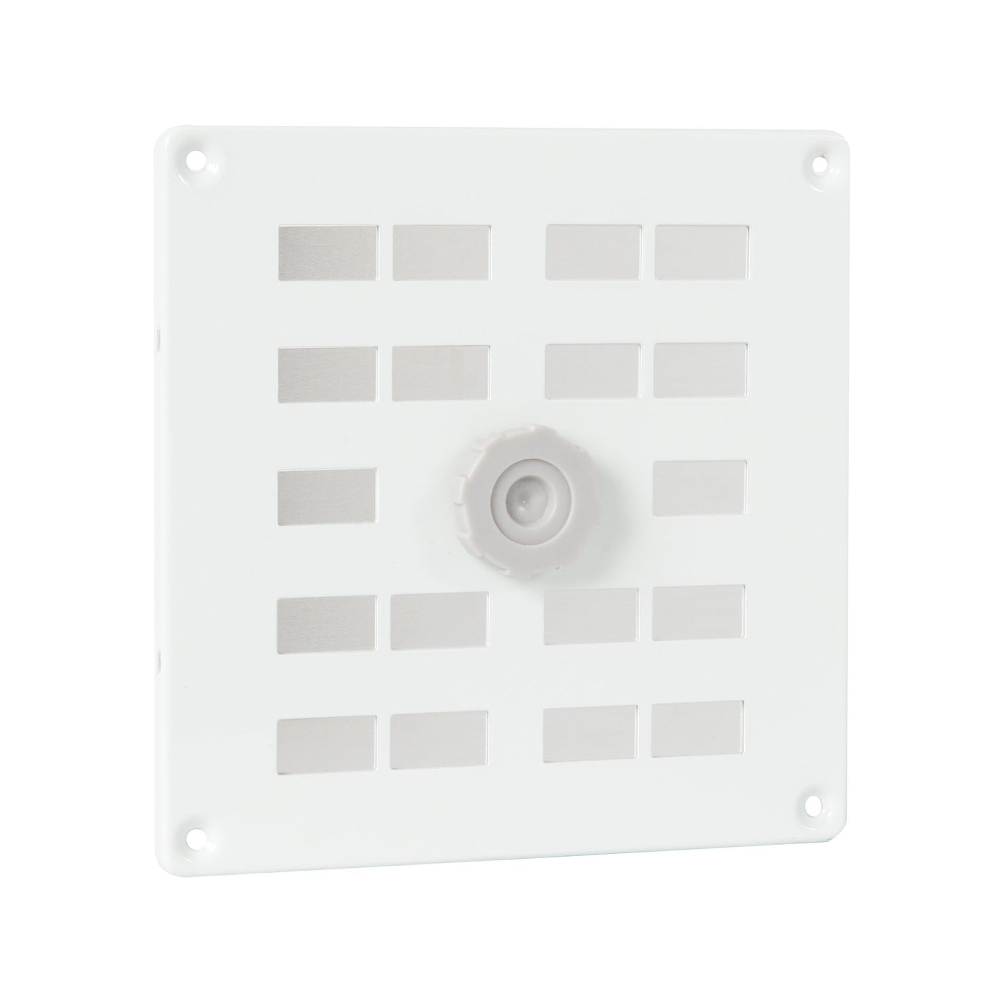 Nedco sliding grille with screw cap and mesh, aluminum, 160 x 160 mm, white