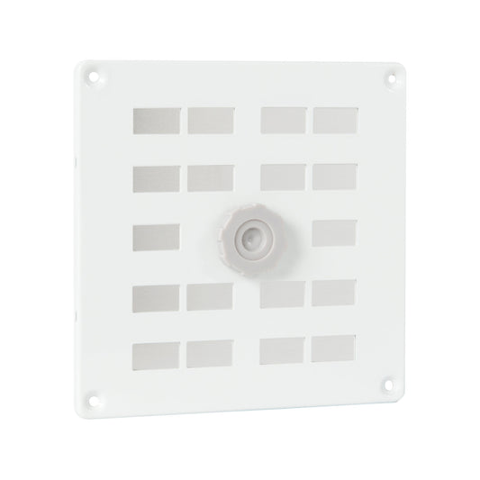 Nedco sliding grille with screw cap and mesh, aluminum, 160 x 160 mm, white