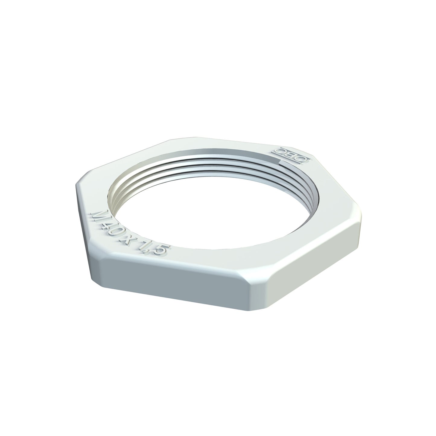 OBO union nut, polystyrene, light grey, M16