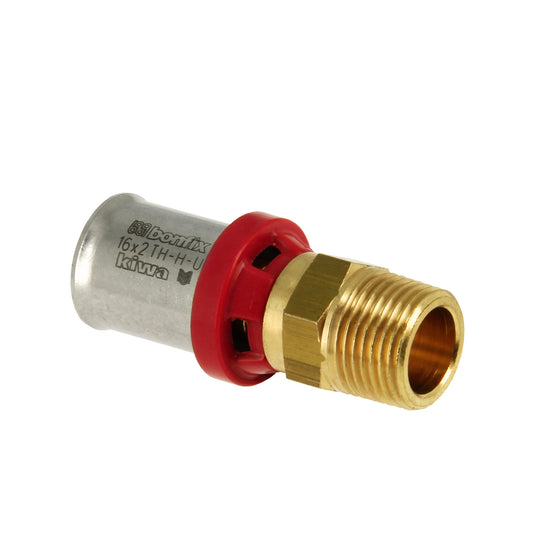 Bonfix Alu-press male adapter, press x male thread, Kiwa, 20 mm x ¾"