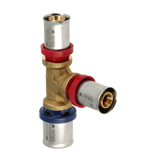 Bonfix Alu-press reducing T-piece 90°, 3x press, Kiwa, 20 x 16 x 16 mm