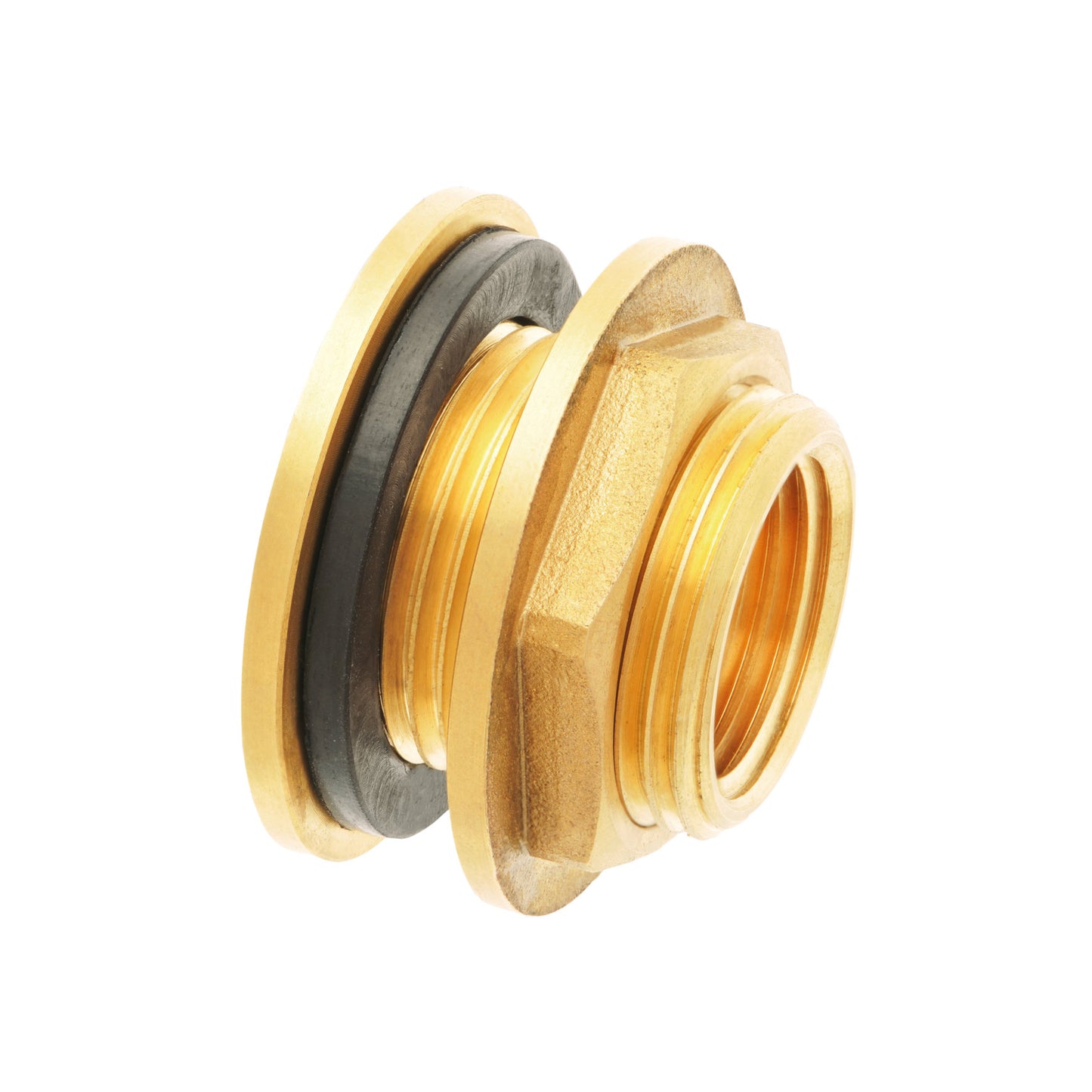 Geka rain barrel connection, female thread x male thread, brass, ½" x ¾"