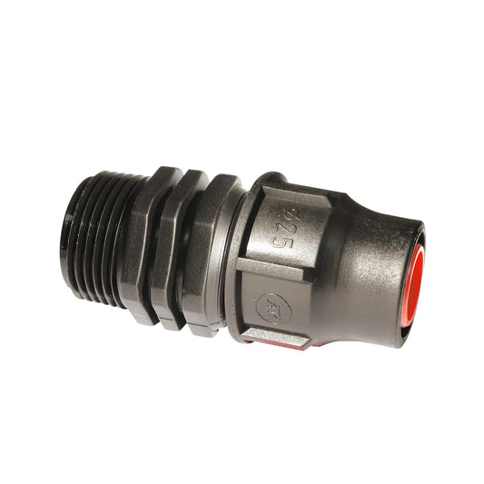 Palaplast coupling, clamp x male thread, 16 mm x ½"