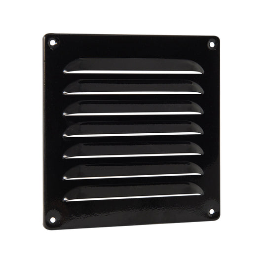 Nedco blade grille, aluminum, small blades, folded edge, 160 x 160 mm, black