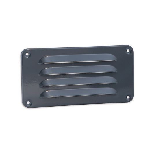 Nedco blade grille, aluminum, small blades, folded edge, 180 x 90 mm, grey